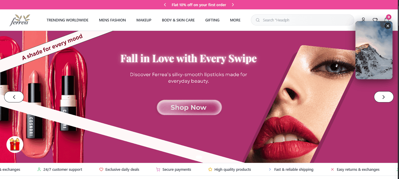 Ferrea Fashion — Commercial E-commerce Platform — screenshot